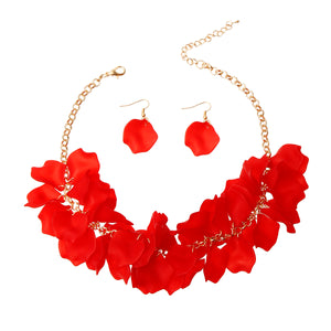 Flower Petal Necklace Set