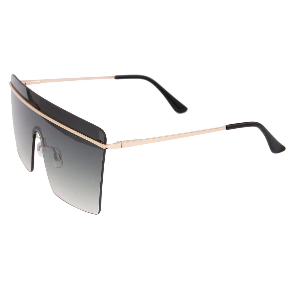 Green and Gold Rimless Sunglasses