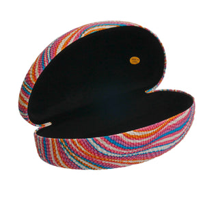 Pink Ribbed Sunglass Case