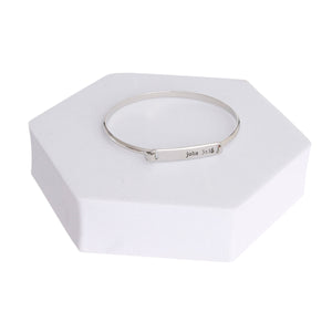 John 3:16 Silver Hook Bangle
