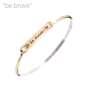 Be Brave Gold Hook Bangle
