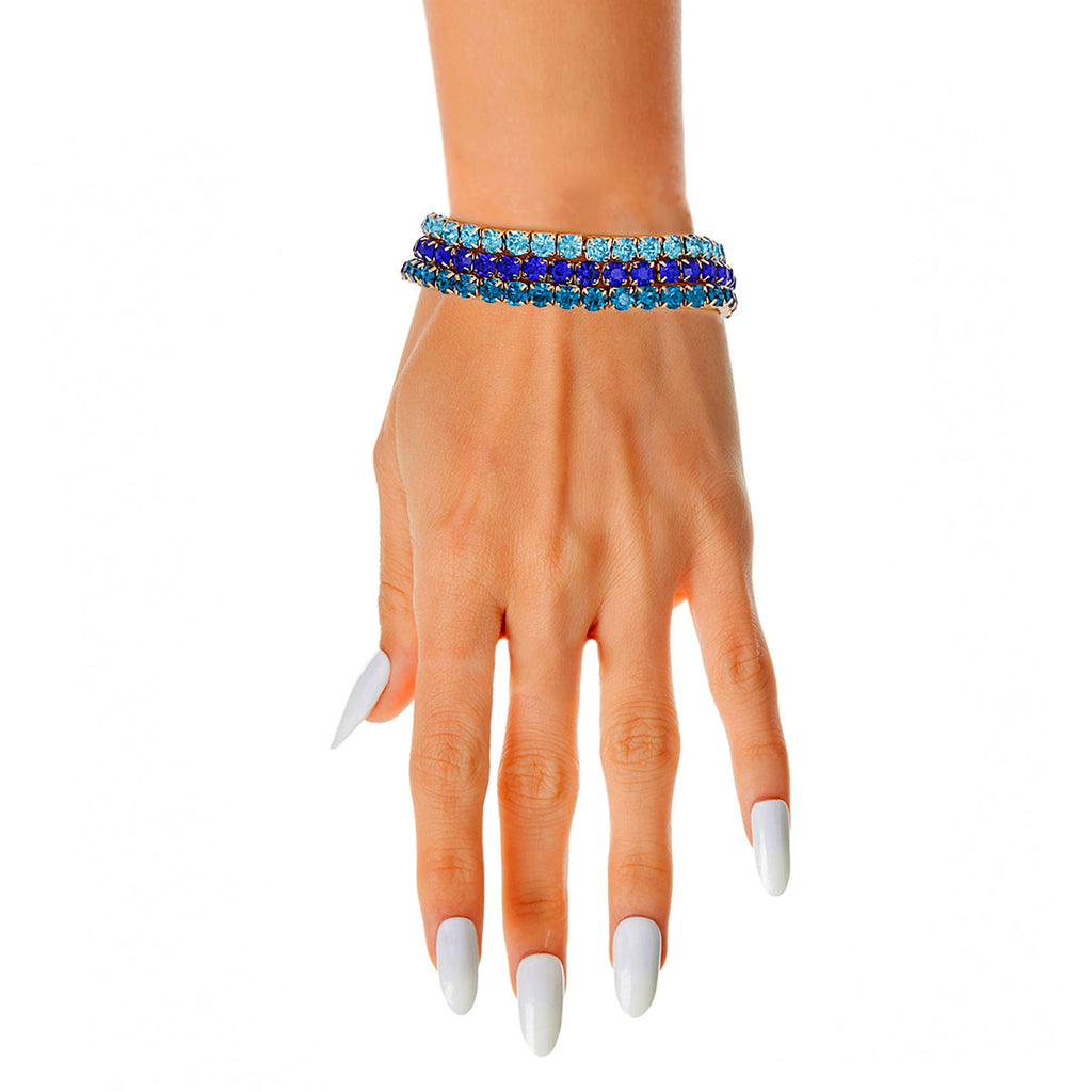 Multi Blue 5mm 3 Strand Bracelets