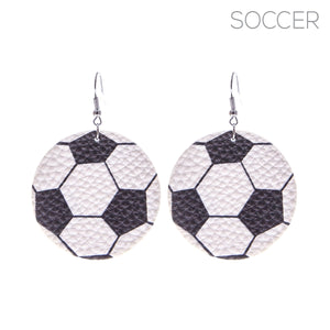 Soccer Vegan Leather Earrings