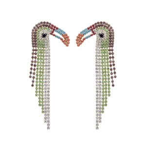 Multi Color Toucan Fringe Earrings