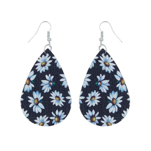 Daisy Printed Teardrop Earrings