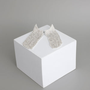 Silver All Fringe Ear Climber Earrings