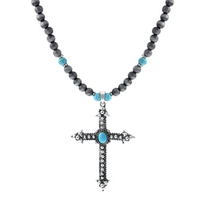 Turquoise Navajo Pearl Cross Necklace