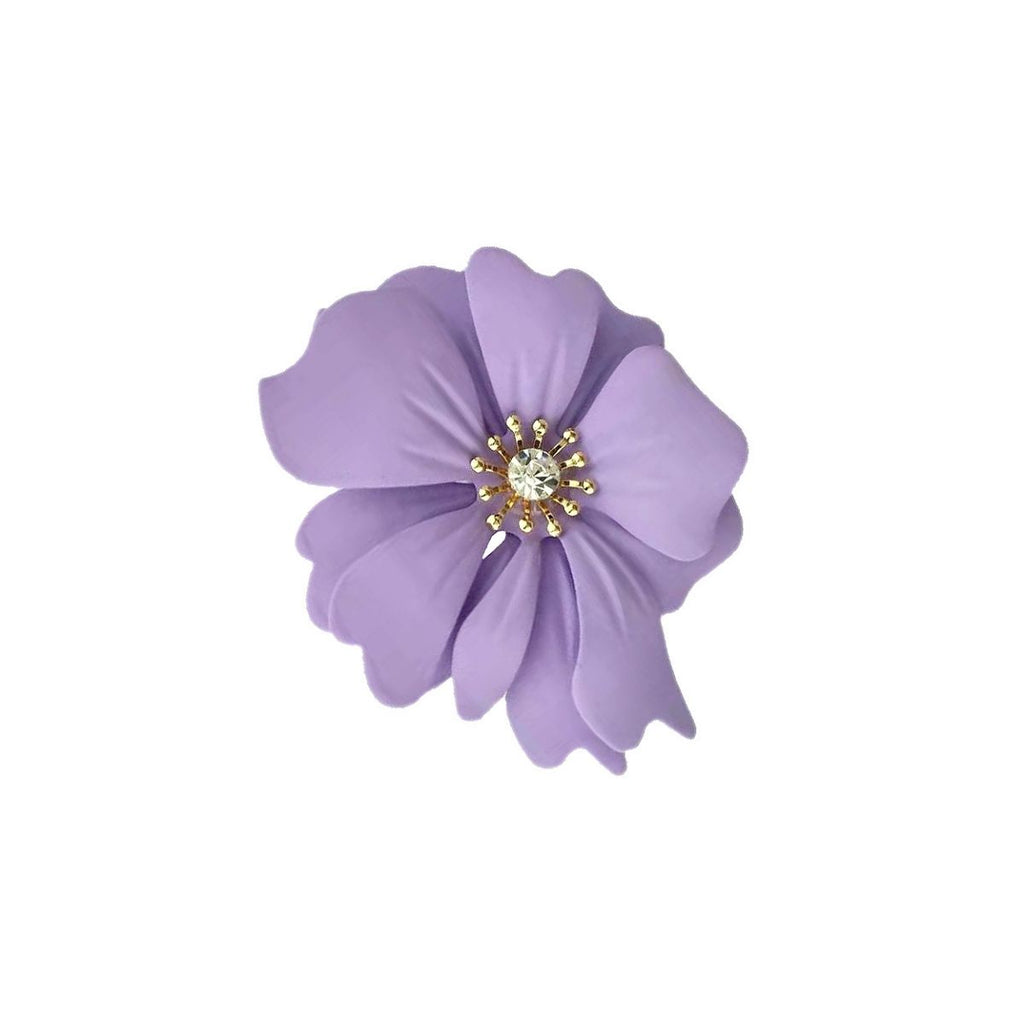 Lavender Coated Metal Flower Brooch