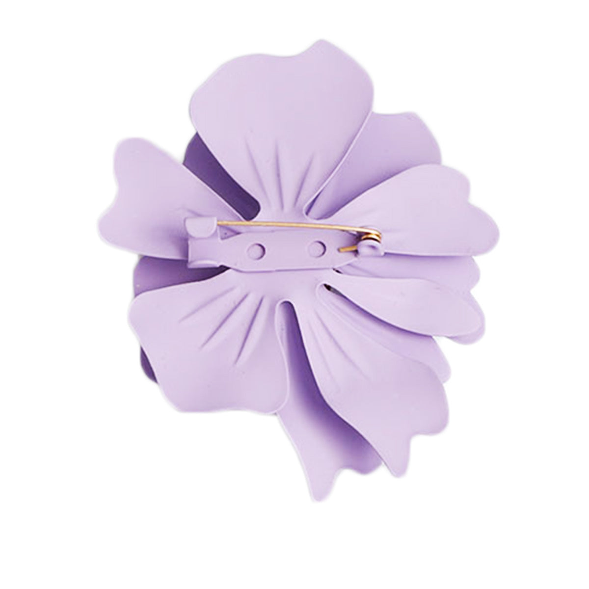 Lavender Coated Metal Flower Brooch