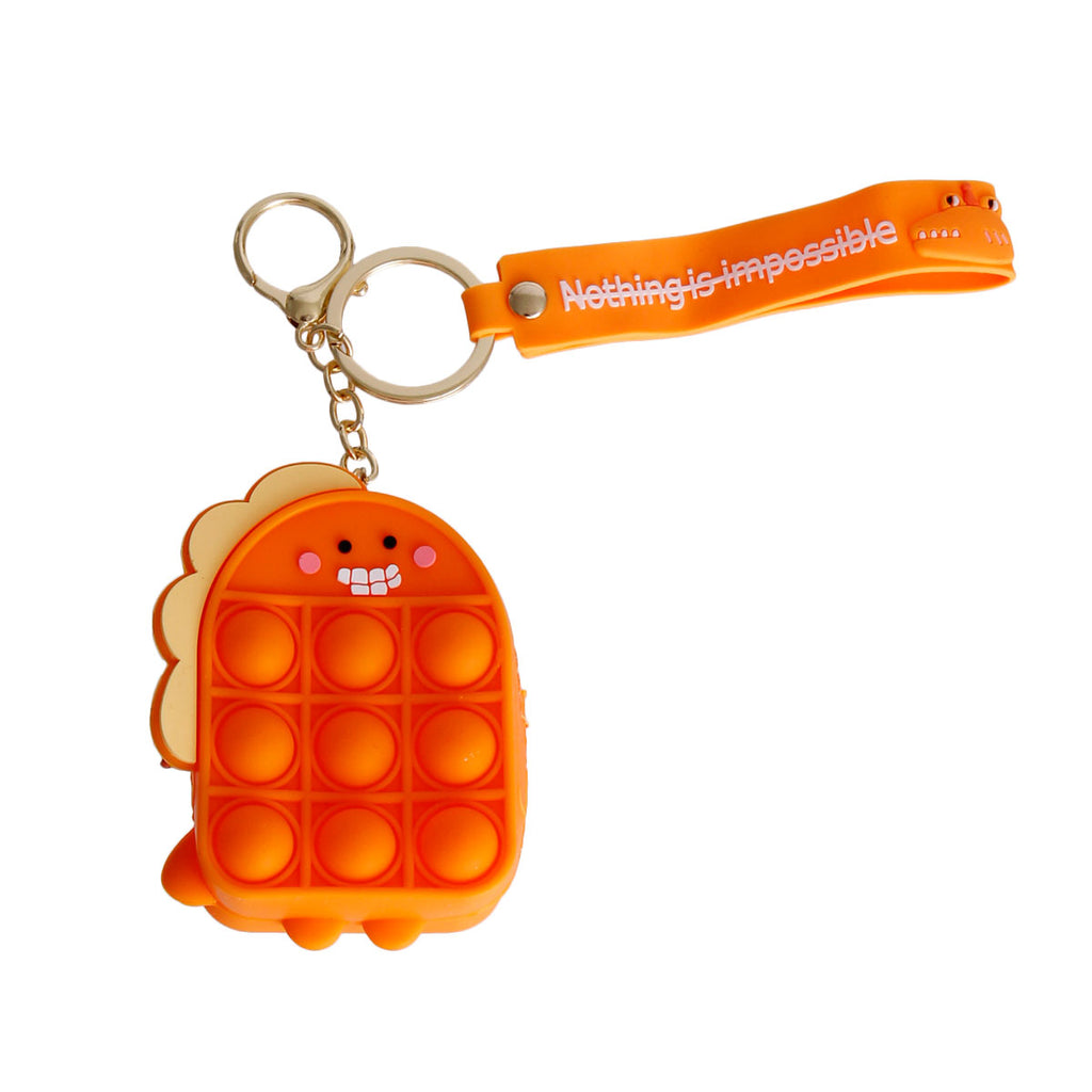Orange Dino Bubble Pop Keychain