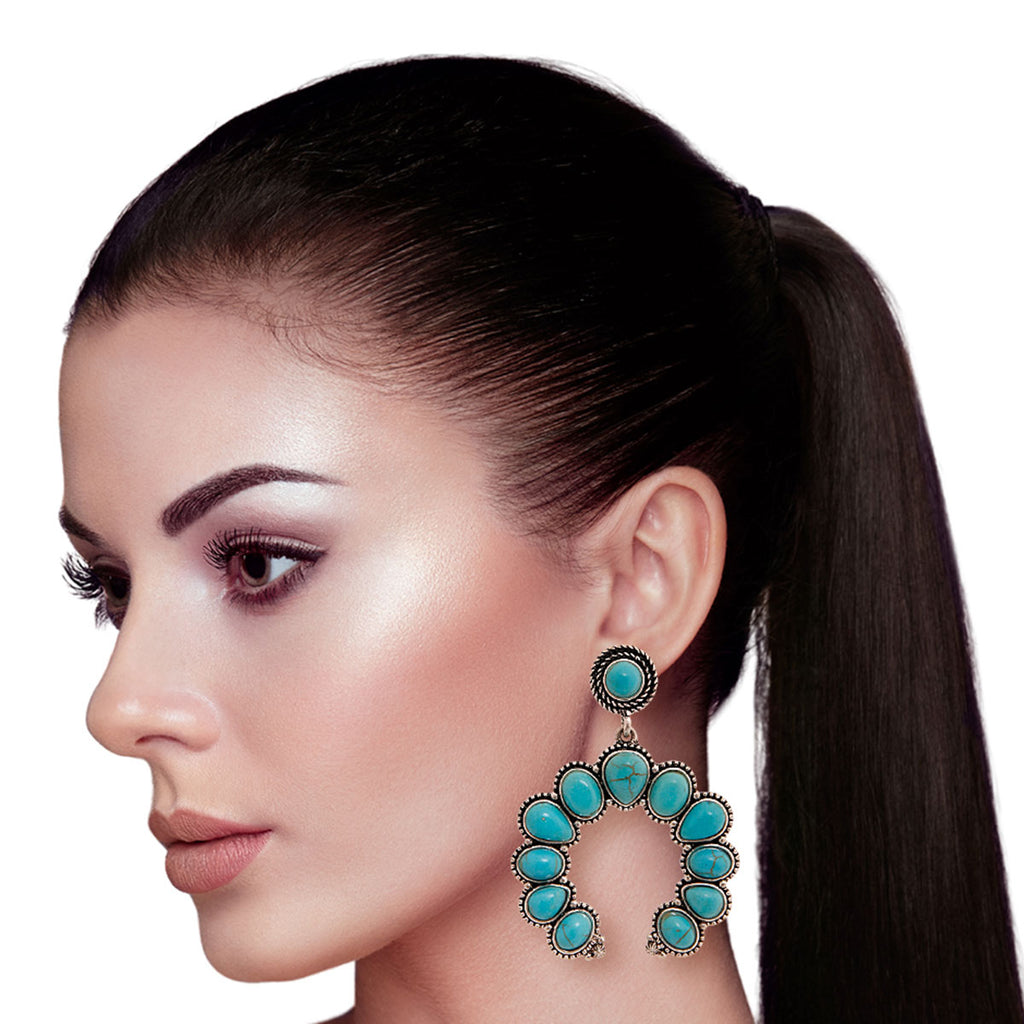 Turquoise Squash Blossom Earrings