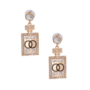 Designer Rhinestone Perfume Earrings