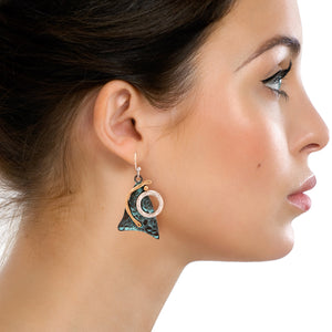 Patina Triangle Earrings