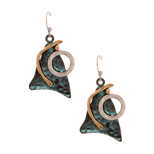 Patina Triangle Earrings