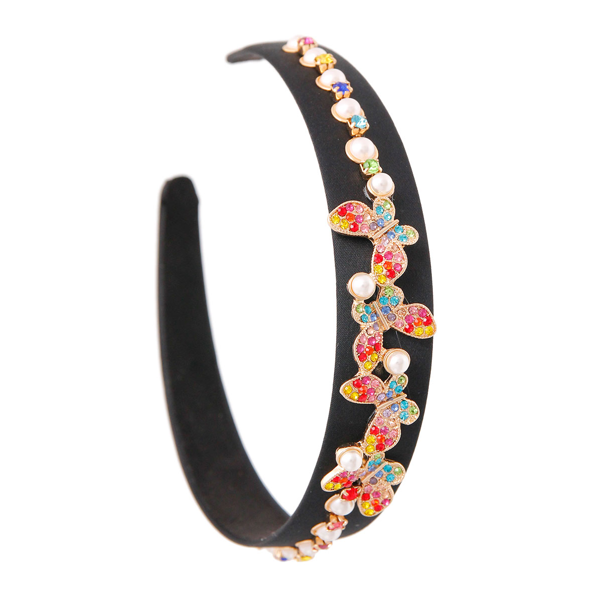 Rainbow Butterfly Pearl Headband