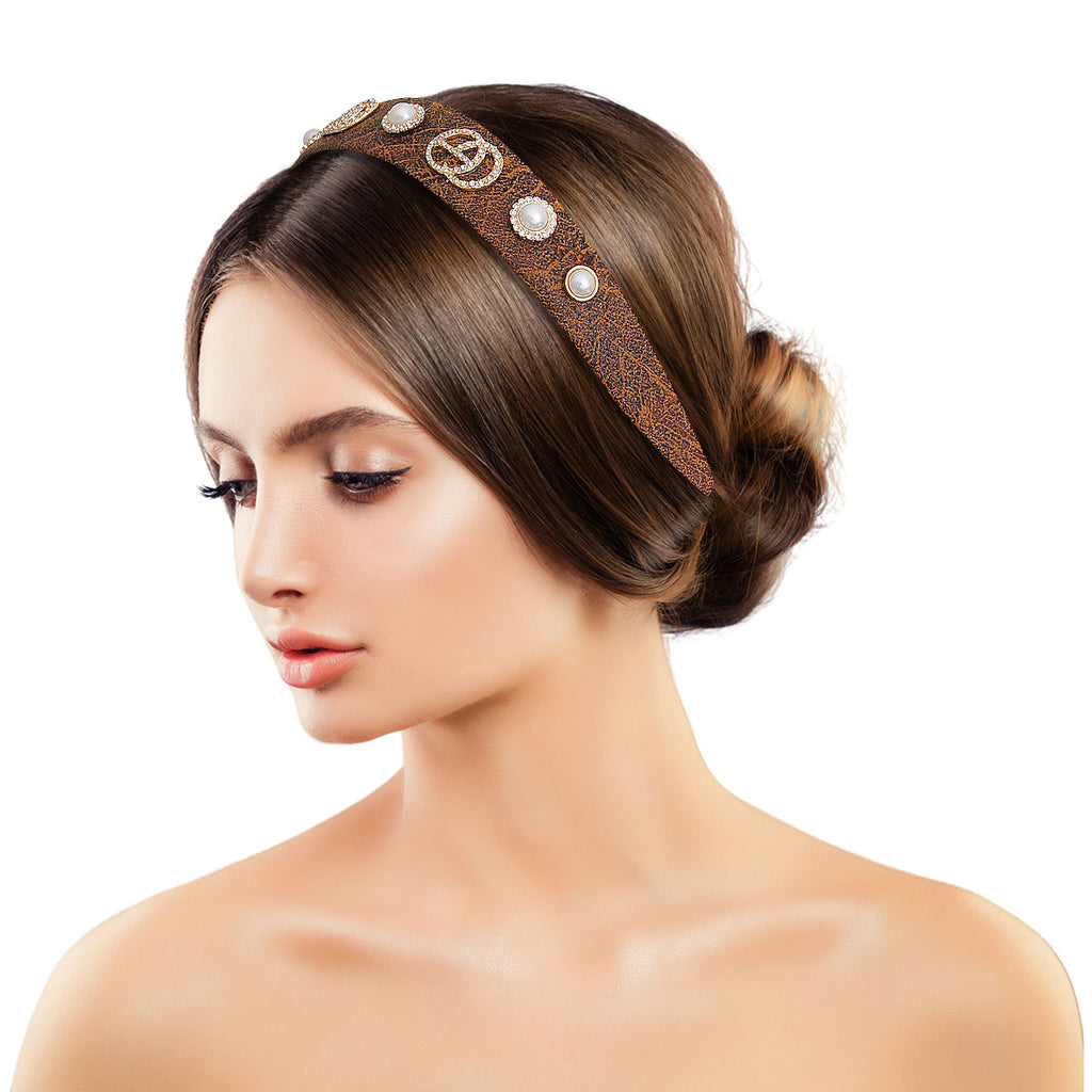 Brown Fabric Designer Headband