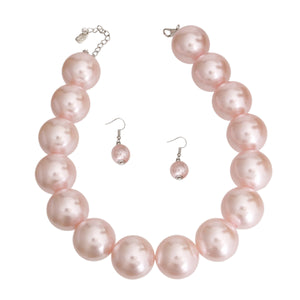 Pink Bubble Gum Pearl Necklace