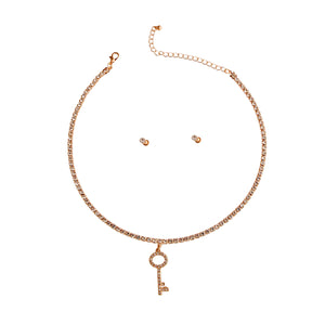 Gold Stone Key Necklace