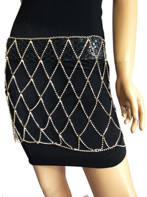 Gold and Crystal Skirt Body Chain