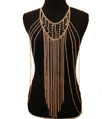 Gold and Beaded Body Chain