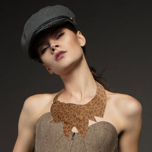 Leopard Print Leather Choker Necklace